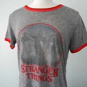 Stranger Things Burnout T-shirt Tee Retro Ringer